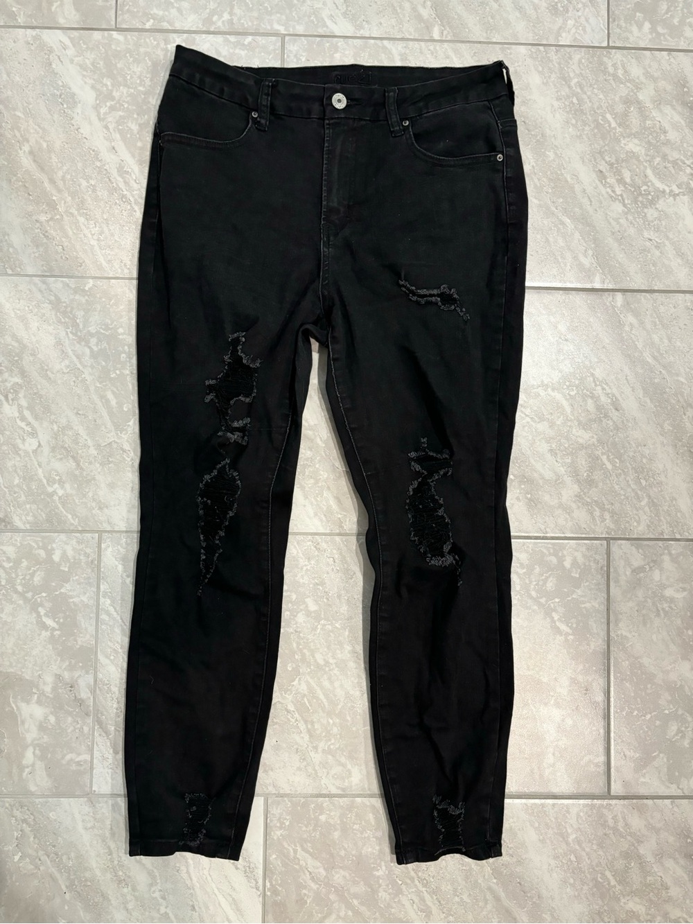 Black ripped jeans